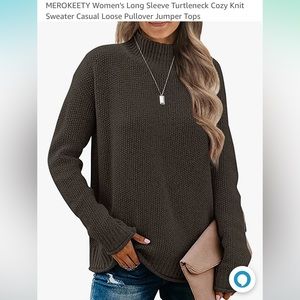 NWT Small Brown Turtleneck Knit Sweater